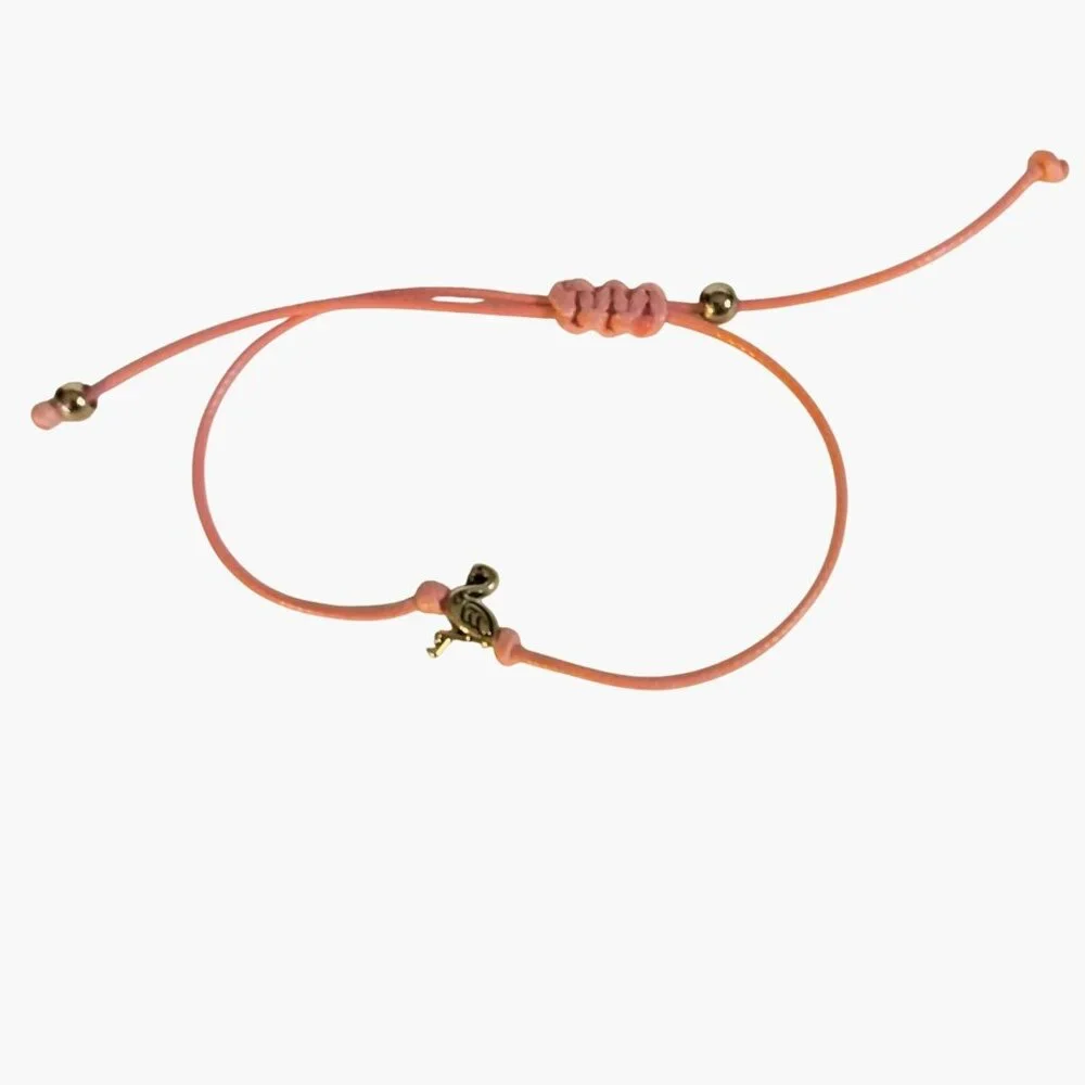 Flamingo Bracelet Anklet Silver Tone Charm Be a Flamingo in a flock of Pigeons - Picture 3 of 9